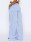 Patcute Elastic Waist Wide Leg Pants