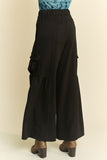 Patcute Drawstring Ruched Detail Wide Leg Pants