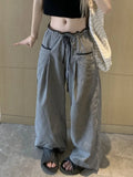 Patcute Sweet Black Women Plaid Pants Coquette Japanese Style Cute Wide Leg Trousers Harajuku Kawaii Palazzo Pants Vintage Y2k