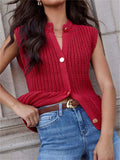 Patcute Button Down Sweater Vest with Pockets