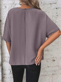 Patcute Knotted Round Neck Half Sleeve Blouse