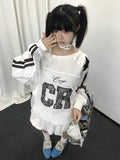 Patcute Vintage Y2k Women White Sweatshirts Kpop Oversized Sexy Off Shoulder Jersey Tops Blokecore Long Sleeve Grunge Aesthetic