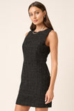 Patcute  Tweed Sleeveless Mini Dress