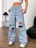 Patcute  Wide Leg Jeans with Pockets