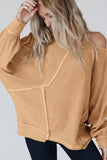 Patcute  Seam Single Shoulder Long Sleeve Top