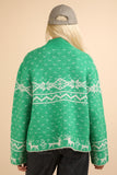 Patcute Christmas Element Mock Neck Long Sleeve Sweater