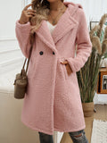 Patcute  Pocketed Long Sleeve Hooded Teddy Coat