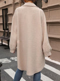 Patcute Button Up Drop Shoulder Sherpa Coat