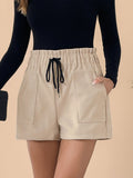 Patcute Frill Drawstring Shorts with Pockets