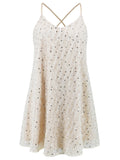 Patcute Sequin V-Neck Mini Cami Dress