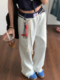 Patcute Vintage Y2k Sweatpants Women Baggy American Street Hip-hop Sports Pants Straight Casual Pants Korean Harajuku Fashion