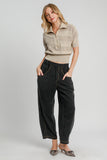 Patcute  Elastic Waist Baggy Fit Pants with Pockets