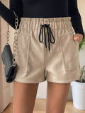 Patcute Frill Drawstring Shorts with Pockets