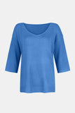 Patcute V-Neck Three-Quarter Sleeve Knit Top