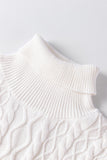 Patcute Cable-Knit Turtleneck Cap Sleeve Sweater