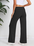 Patcute Elastic Waist Wide Leg Pants