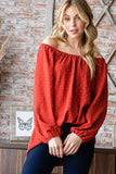 Patcute Full Size Swiss Dot Off Shoulder Top