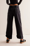 Patcute Washed Wide Leg Jeans with Pockets