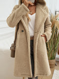 Patcute  Pocketed Long Sleeve Hooded Teddy Coat