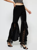 Patcute High Waist Lace Flare Pants