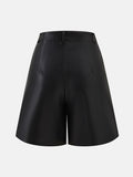 Patcute Leather High Rise Shorts