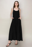 Patcute Frill Sleeveless A-Line Maxi Dress