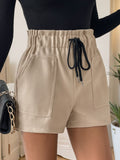 Patcute Frill Drawstring Shorts with Pockets